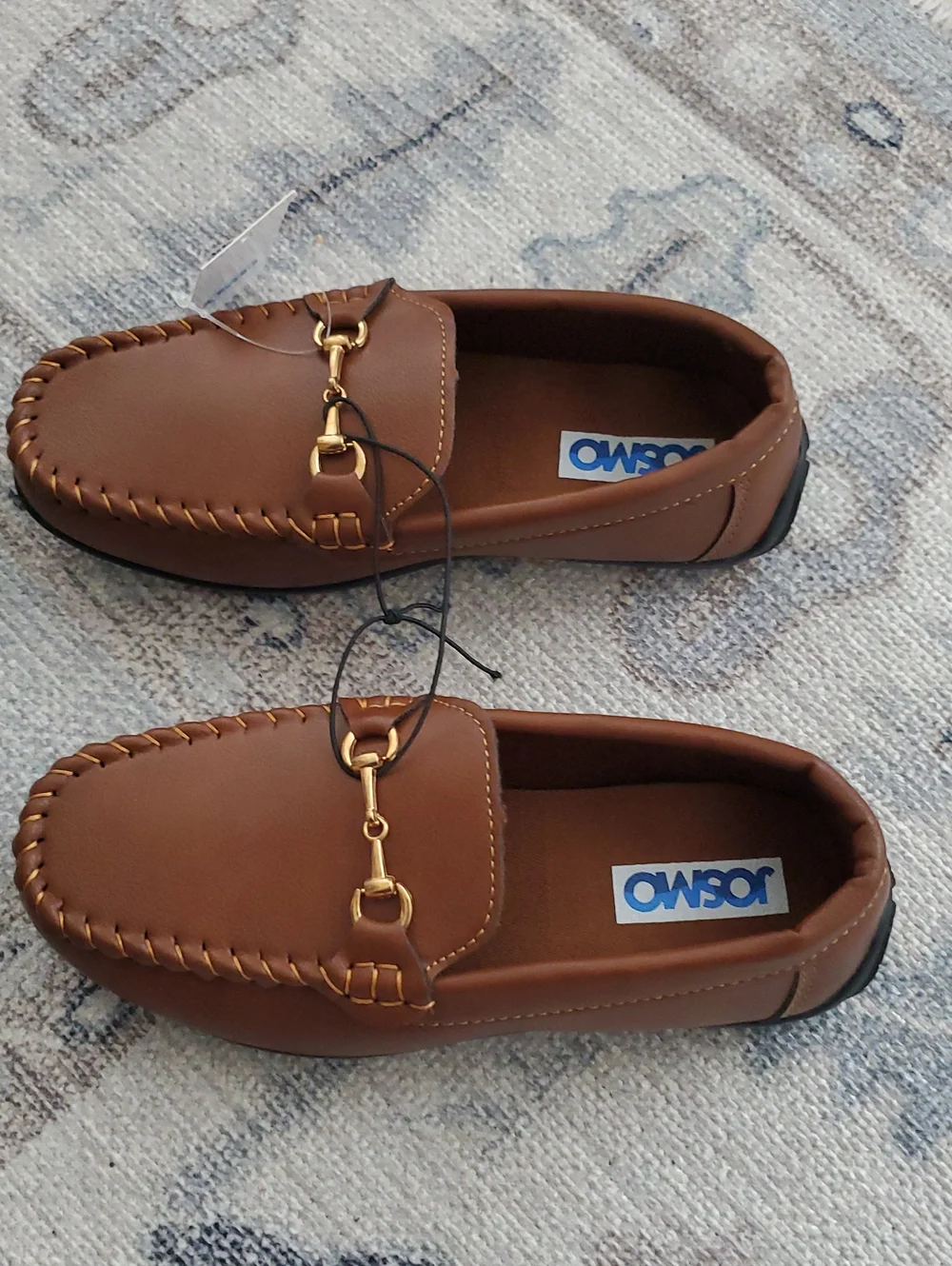 NWT Josmo Boys Brown Slip On Dress Loafers Shoes Sz1